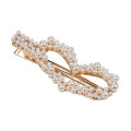 Good quality barrettes heart shape gold hair clip with pearls